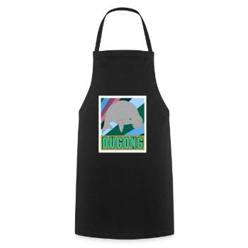 DUGONG Retro Wildlife Conservation Designs - Cooking Apron - black - Front - AI Model Male 185 dark (185cm)