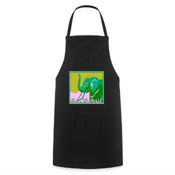 Save The Wild Retro Elephant Animal Lover Designs - Cooking Apron - black - Front - AI Model Male 185 dark (185cm)