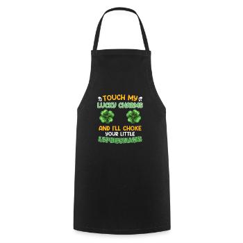 Funny St. Patrick's Day Saying Lucky Charms - Cooking Apron - black - Front - AI Model Male 185 dark (185cm)