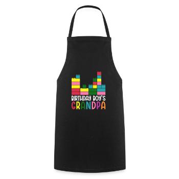 Birthday boy Grandpa building blocks - Cooking Apron - black - Front - AI Model Male 185 dark (185cm)