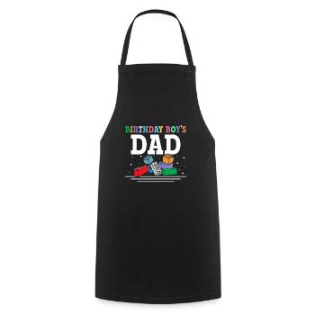 Father of birthday boy builds building blocks - Cooking Apron - black - Front - AI Model Male 185 dark (185cm)