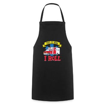 Paramedic First Responder Ambulance Driver - Cooking Apron - black - Front - AI Model Male 185 dark (185cm)