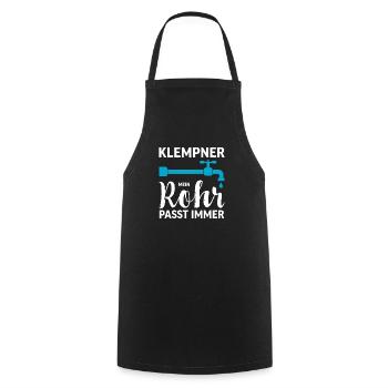 Klempner I Heizungsbauer Heizung Motiv für - Kochschürze - Schwarz - Vorne - AI Model Male 185 dark (185cm)