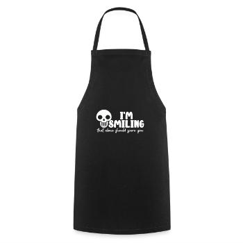 Halloween horror scary saying - Cooking Apron - black - Front - AI Model Male 185 dark (185cm)