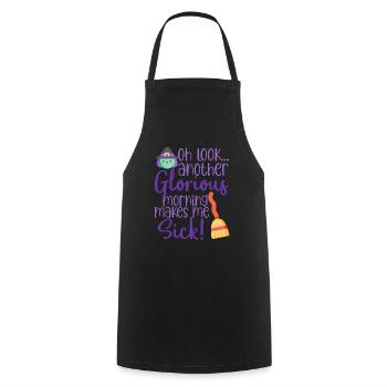 Halloween horror scary saying - Cooking Apron - black - Front - AI Model Male 185 dark (185cm)