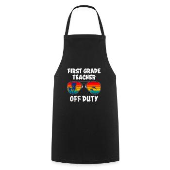 First Class Class Class Teacher off duty Holiday Teacher - Cooking Apron - black - Front - AI Model Male 185 dark (185cm)