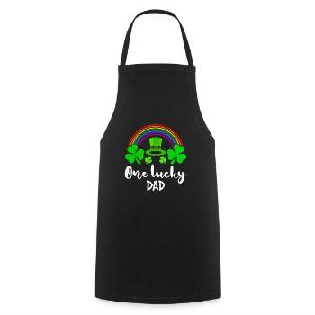 One Lucky Dad St Patrick's Day Papa - Cooking Apron - black - Front - AI Model Male 185 dark (185cm)