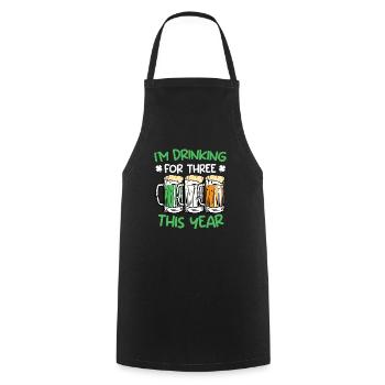 Trinke für drei dieses Jahr St. Patrick's Day - Kochschürze - Schwarz - Vorne - AI Model Male 185 dark (185cm)
