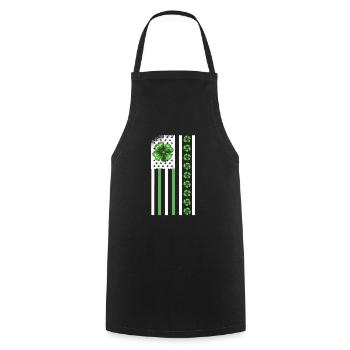 USA St. Patrick's Day Kleeblätter USA Flagge - Kochschürze - Schwarz - Vorne - AI Model Male 185 dark (185cm)