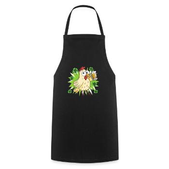 Poulet de la Saint-Patrick - Tablier de cuisine - noir - Devant - AI Model Male 185 dark (185cm)