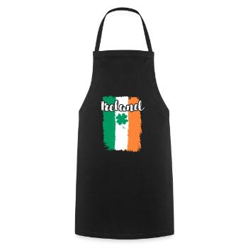 Ireland Shamrock St. Patrick's Day - Cooking Apron - black - Front - AI Model Male 185 dark (185cm)