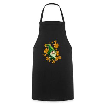 Leprechaun St. Patrick's Day Goblin Clover - Cooking Apron - black - Front - AI Model Male 185 dark (185cm)