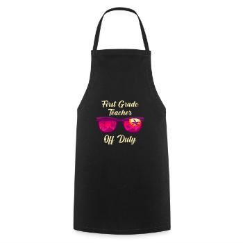 First Class Class Class Teacher off duty Holiday Teacher - Cooking Apron - black - Front - AI Model Male 185 dark (185cm)