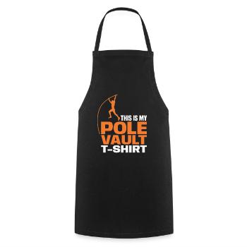 Ceci est mon T-shirt de saut à la perche pour le saut à la perche Athle - Tablier de cuisine - noir - Devant - AI Model Male 185 dark (185cm)