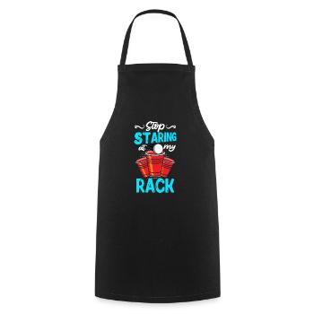 Stop staring my rack Beer Pong Party Bier Pong - Cooking Apron - black - Front - AI Model Male 185 dark (185cm)