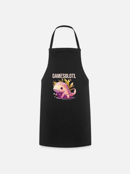 Gamesolotl Axolotl Owner Mexican Walking Fish Gami - Kochschürze - Schwarz