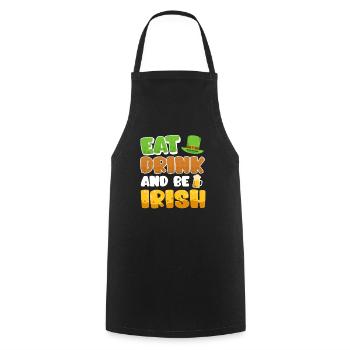 Eat Drink and be Irish St. Patrick’s Day - Kochschürze - Schwarz - Vorne - AI Model Male 185 dark (185cm)