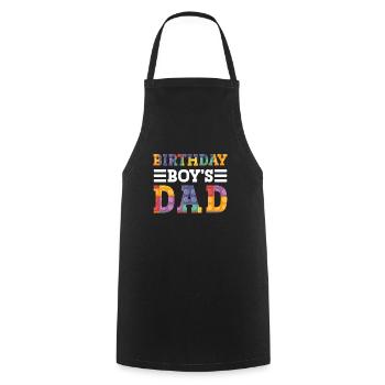 Father of birthday boy builds building blocks - Cooking Apron - black - Front - AI Model Male 185 dark (185cm)