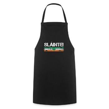 Slainte Ireland Toast - Cooking Apron - black - Front - AI Model Male 185 dark (185cm)