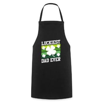 Le père le plus chanceux de tous les temps Clover Saint-Patrick - Tablier de cuisine - noir - Devant - AI Model Male 185 dark (185cm)
