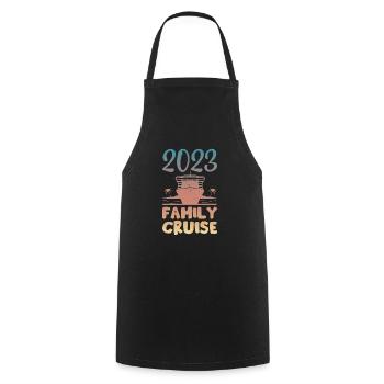 Croisières en famille - Tablier de cuisine - noir - Devant - AI Model Male 185 dark (185cm)