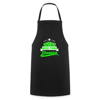 Beer Pong Champion Drinking Game Party Beer Pong - Tablier de cuisine - noir - Devant - AI Model Male 185 dark (185cm)