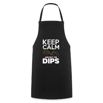 Keep Calm And Buy The Dips Investor Day - Kochschürze - Schwarz - Vorne - AI Model Male 185 dark (185cm)