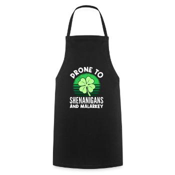 Enclin à être Shenanigan & Malarkey St Patricks Day - Tablier de cuisine - noir - Devant - AI Model Male 185 dark (185cm)