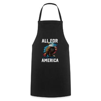 All for America American Bald Eagle USA Flag - Kochschürze - Schwarz - Vorne - AI Model Male 185 dark (185cm)