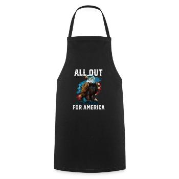 All Out for America American Bald Eagle America - Cooking Apron - black - Front - AI Model Male 185 dark (185cm)
