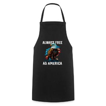 Always Free as America American Bald Eagle USA - Cooking Apron - black - Front - AI Model Male 185 dark (185cm)