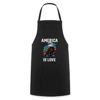America Is Love American Bald Eagle 4th Of July - Kochschürze - Schwarz - Vorne - AI Model Male 185 dark (185cm)