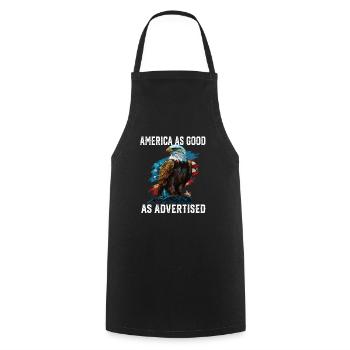 America as Good as Advertised July 4 Fourth Of - Cooking Apron - black - Front - AI Model Male 185 dark (185cm)