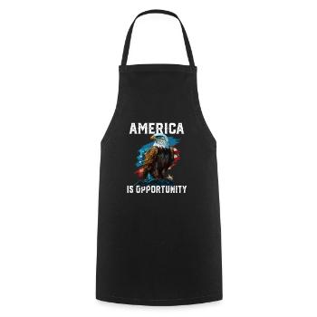 America Is Opportunity American Bald Eagle July 4 - Cooking Apron - black - Front - AI Model Male 185 dark (185cm)