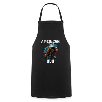 American Huh USA Flag Patriotic American Bald - Cooking Apron - black - Front - AI Model Male 185 dark (185cm)