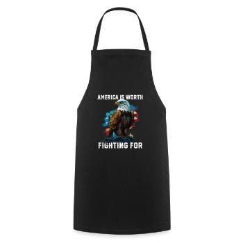 America is Worth Fighting For American Bald Eagle - Cooking Apron - black - Front - AI Model Male 185 dark (185cm)