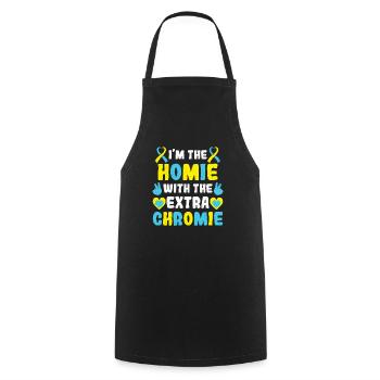 Down syndrome extra chromosome trisomy 21 - Cooking Apron - black - Front - AI Model Male 185 dark (185cm)
