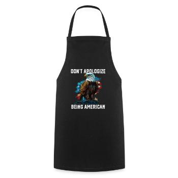 Don't Apologize Being American Patriotic USA Flag - Cooking Apron - black - Front - AI Model Male 185 dark (185cm)