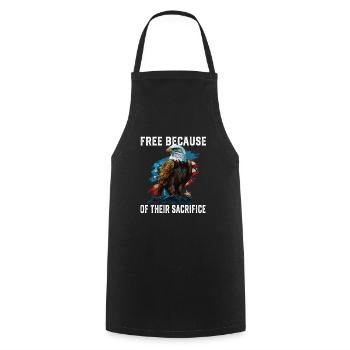 Free Because of Their Sacrifice American Bald - Kochschürze - Schwarz - Vorne - AI Model Male 185 dark (185cm)