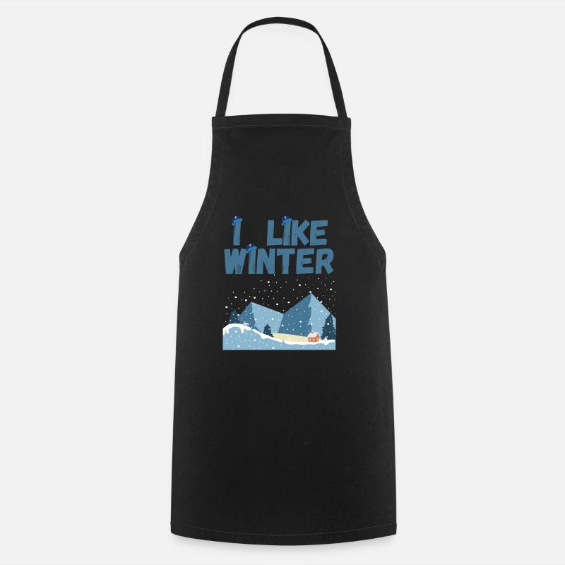 I Like Winter - Cooking Apron - black