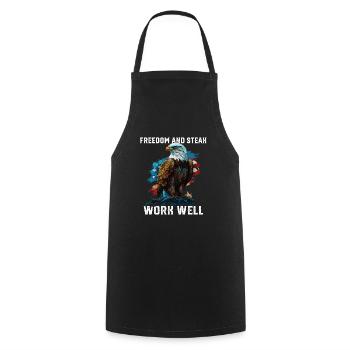 Freedom and Steak Work Well Griller Fourth of - Cooking Apron - black - Front - AI Model Male 185 dark (185cm)