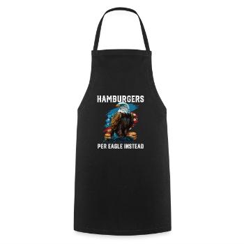 Hamburgers Per Eagle Instead Patriotic USA Flag - Cooking Apron - black - Front - AI Model Male 185 dark (185cm)