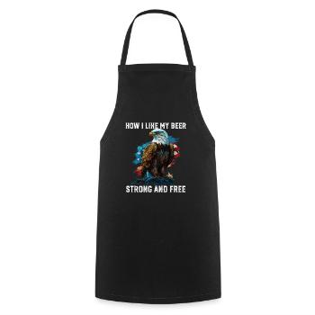 How I Like My Beer Strong And Free Alcoholic - Cooking Apron - black - Front - AI Model Male 185 dark (185cm)