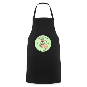 Avancez avec le sourire! Printemps de floraison mignon - Tablier de cuisine - noir - Devant - AI Model Male 185 dark (185cm)