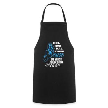 Ouzo Spruch für Griechen One Ouzo a Day - Kochschürze - Schwarz - Vorne - AI Model Male 185 dark (185cm)