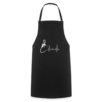 Car Painter Heartbeat For Car Painter - Cooking Apron - black - Front - AI Model Male 185 dark (185cm)