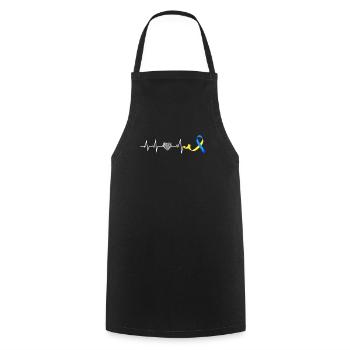 Boucle de sensibilisation au syndrome de Down extra - Tablier de cuisine - noir - Devant - AI Model Male 185 dark (185cm)