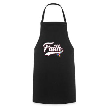 Autism Faith Consciousness Autistic - Cooking Apron - black - Front - AI Model Male 185 dark (185cm)