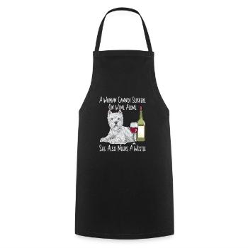 West Highland White Terrier Westie - Tablier de cuisine - noir - Devant - AI Model Male 185 dark (185cm)