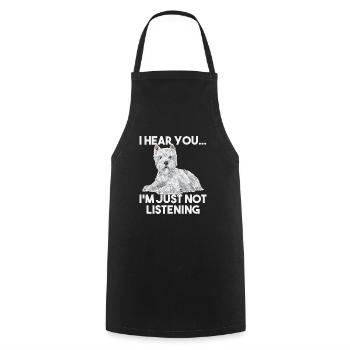 West Highland White Terrier Westie - Tablier de cuisine - noir - Devant - AI Model Male 185 dark (185cm)